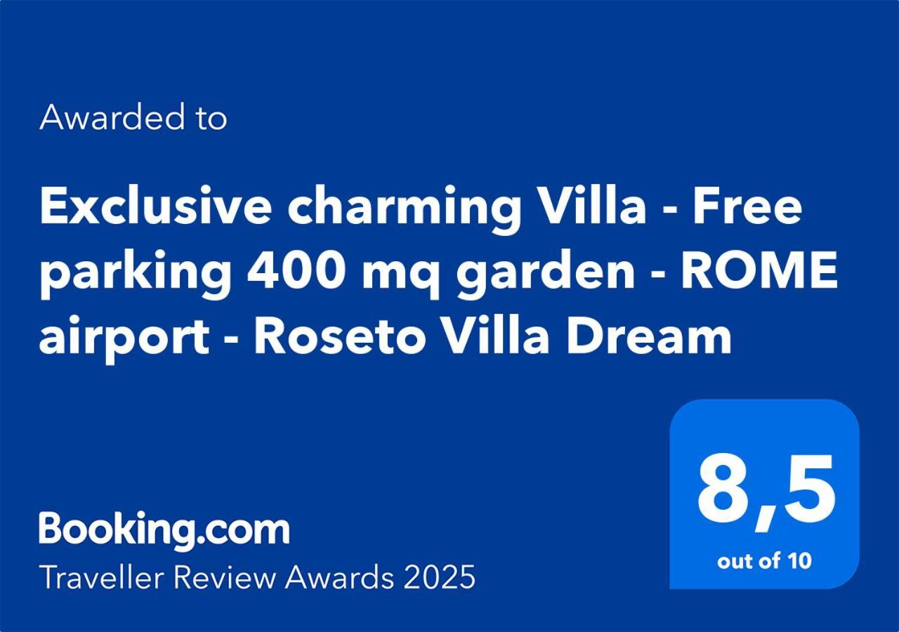 Exclusive Charming Villa - Free Parking 400 Mq Garden - Rome Airport - Roseto Villa Dream フレジェネ エクステリア 写真